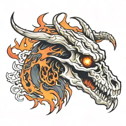 Dragon Skull Flames