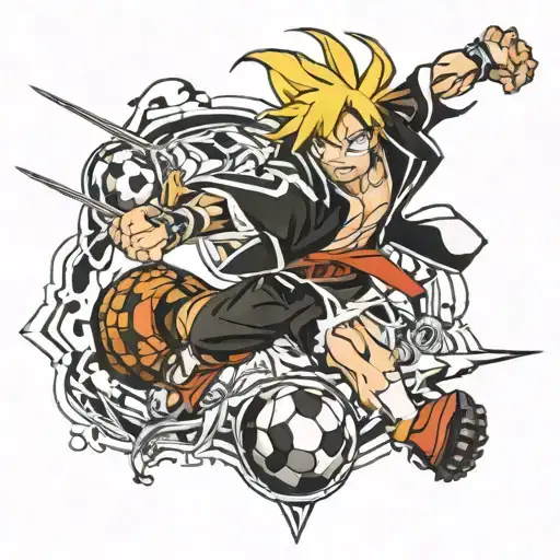 Draw Me A Tattoo Design With Elements From The Anime Bleach And Soccer