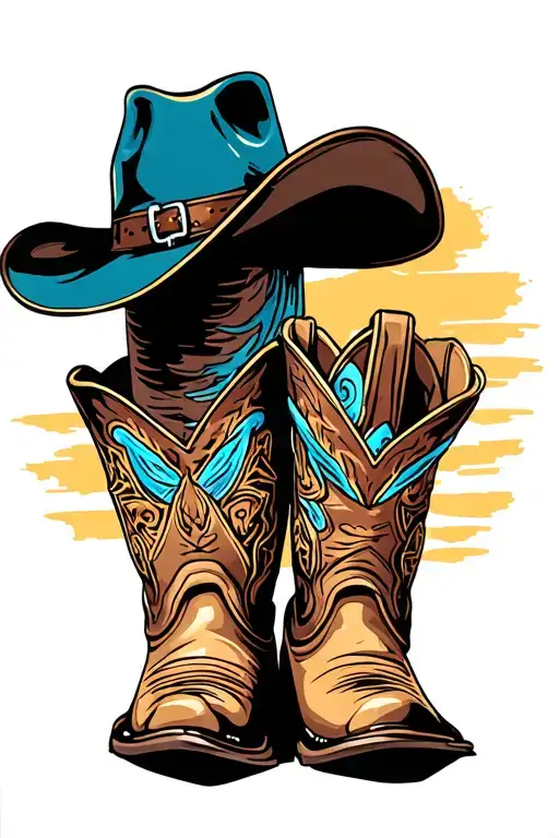 Cowboy Boots And Cowboy Hat