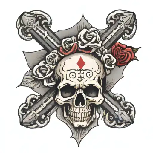 Skull And Hearts And Cross Verse