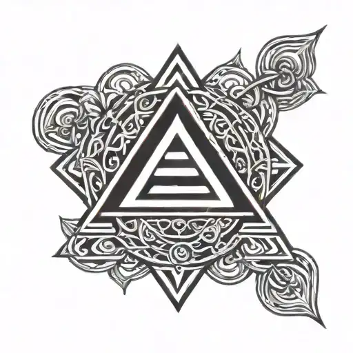 Valknut Symbol With Red