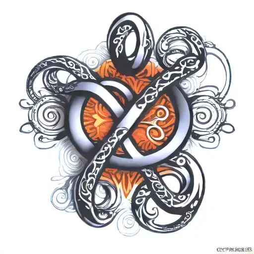 Infinity Sign 3D Black For Wrist