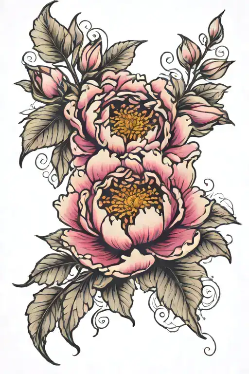 Peonia Flower For A Cover Up