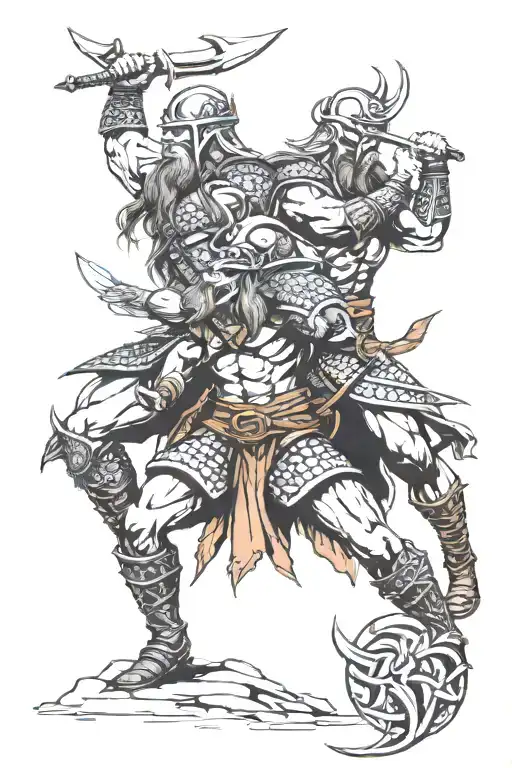 Vikings And Shiv And Warrior Battling