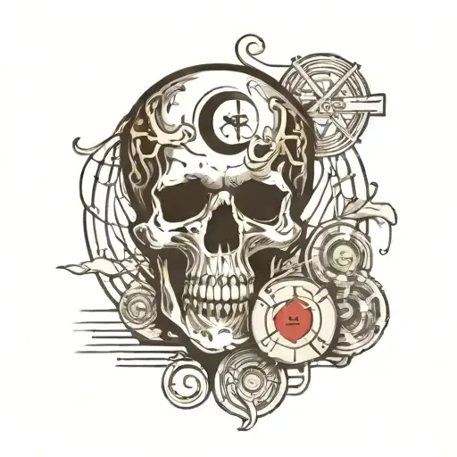 An Abstract Representation Of The Concept Of Death Intertwined With The Postal Service Logo