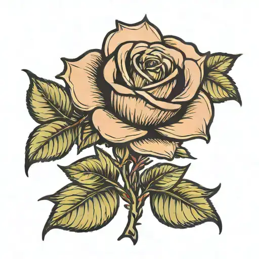 Rose With Stem Spelling Serenity