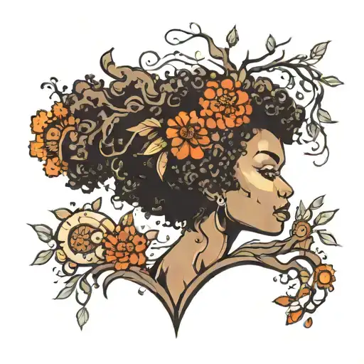 Tree Afro Haired Female