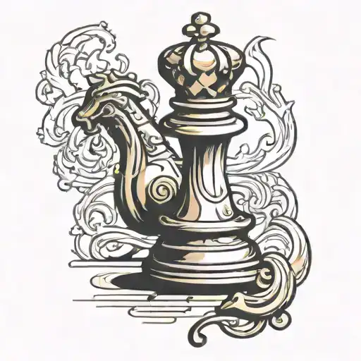Chess Piece Pawn With A Shadow Of Every Other Piece In The Game