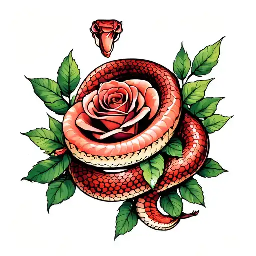 Coral Snake With Roses