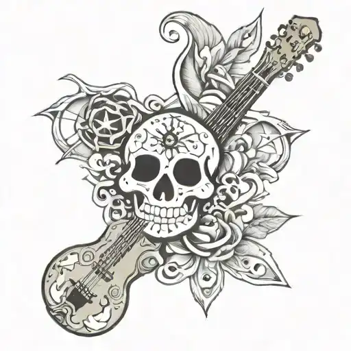 Money Sign Star Cross Guitar Snow Leopard Skull Sun Two Paw Prints