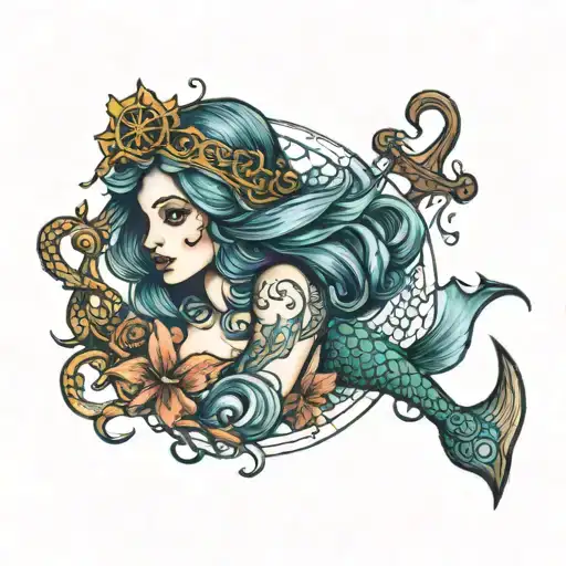 Mermaid And Anchor