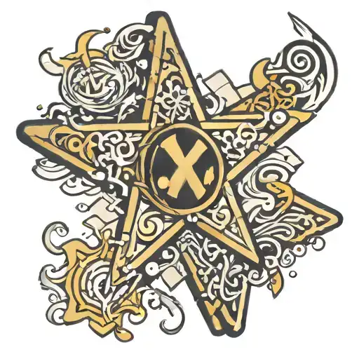 Money Sign Star Puzzle Piece Cross