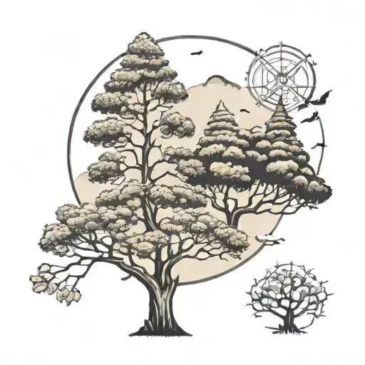 Small To Large Trees With Space Above Them