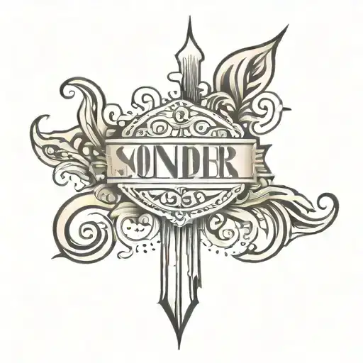 The Word Sonder Vertical With Shading Around It