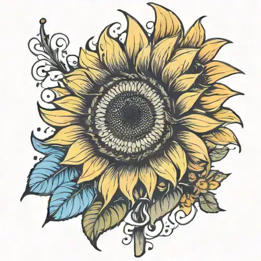 Sunflower With Inspriational Phrase