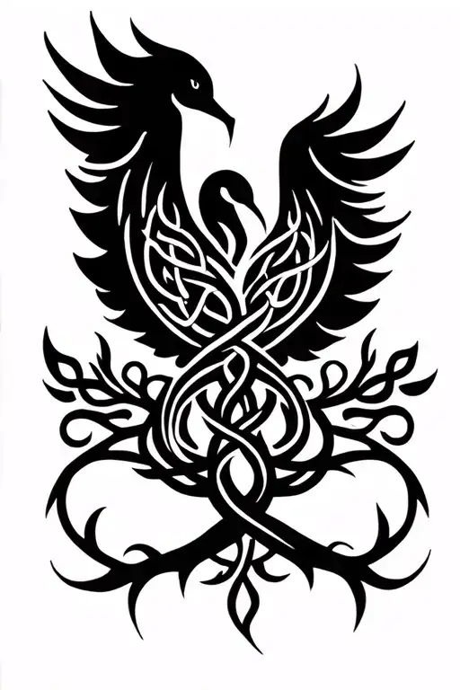 Swan Celtic Tree Of Life Intertwined