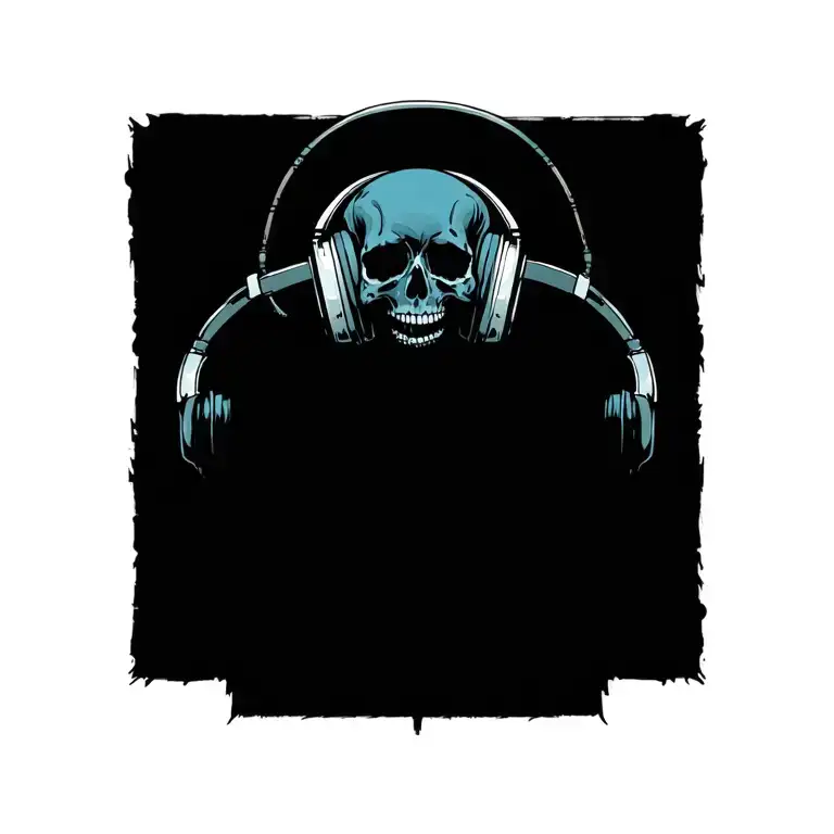 Skull Wearing Headphones