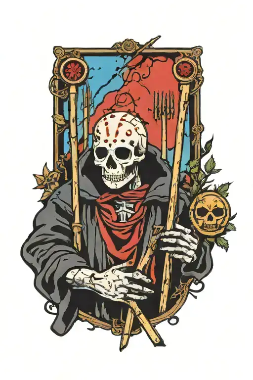 4 Of Wands Tarot Card Jason Voorhees