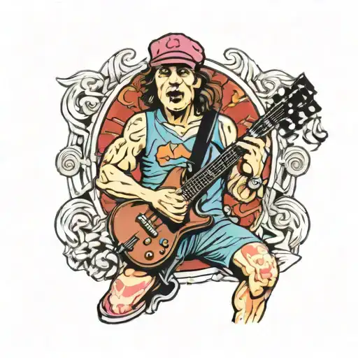 Acdc Angus Young Playing Guitar