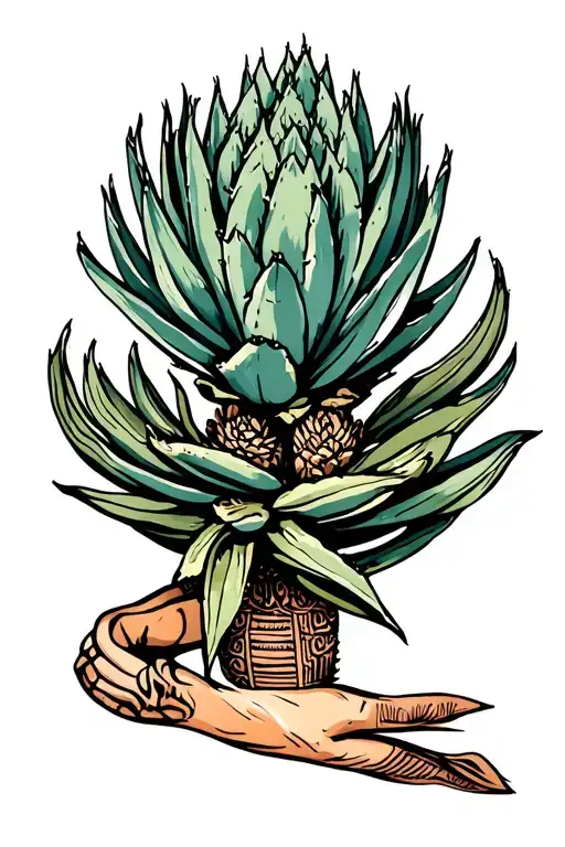 Agave Plant Intertwined Representing Best Friends Girls