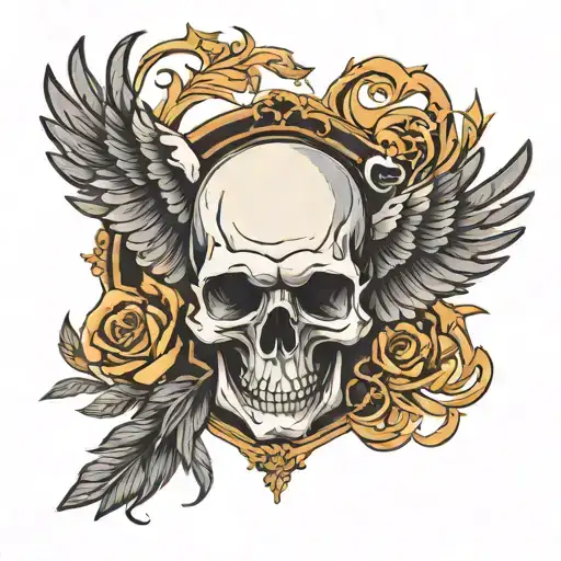 Skull And Raven Wings