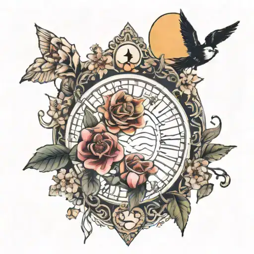 Tarot And Moon And Flowers