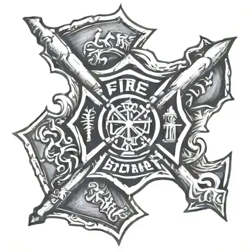 Fire Department Maltese Cross With Halifax And Axe