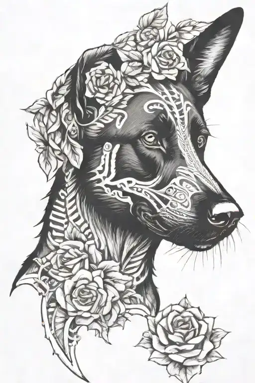 Black German Shepherd Skeleton