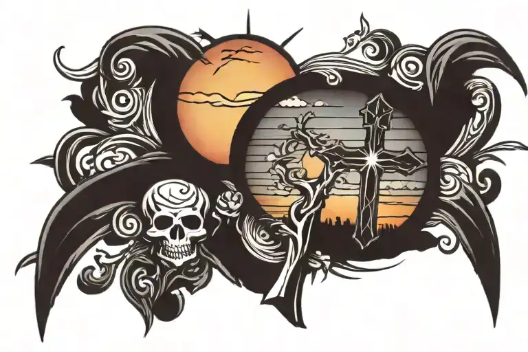 Sunset With Cross Incorporated