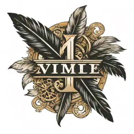 Roman Numerals 711 With A Feather On Each Side
