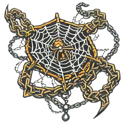 Spider Webbing On A Chain