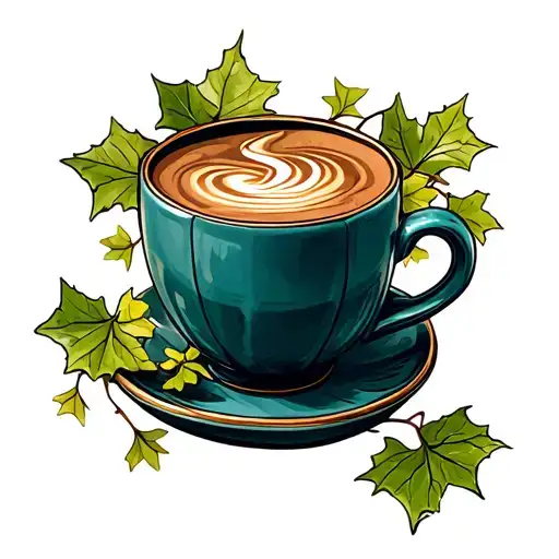 Ivy Leaves Autumn Pumpkin Latte