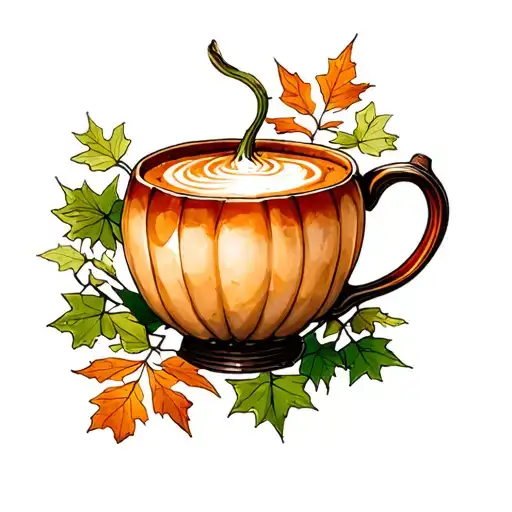 Ivy Leaves Autumn Pumpkin Latte