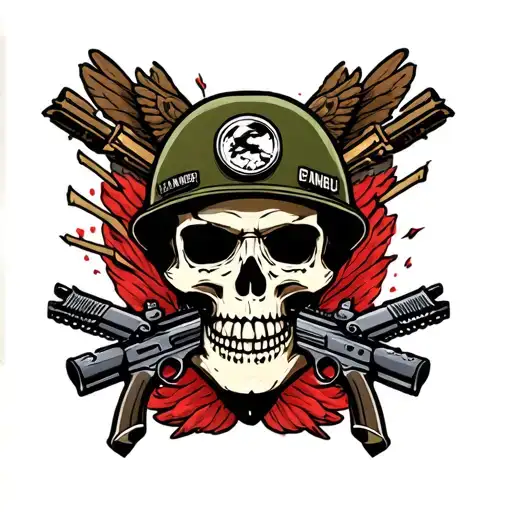 Army Ranger Dui And A Skull