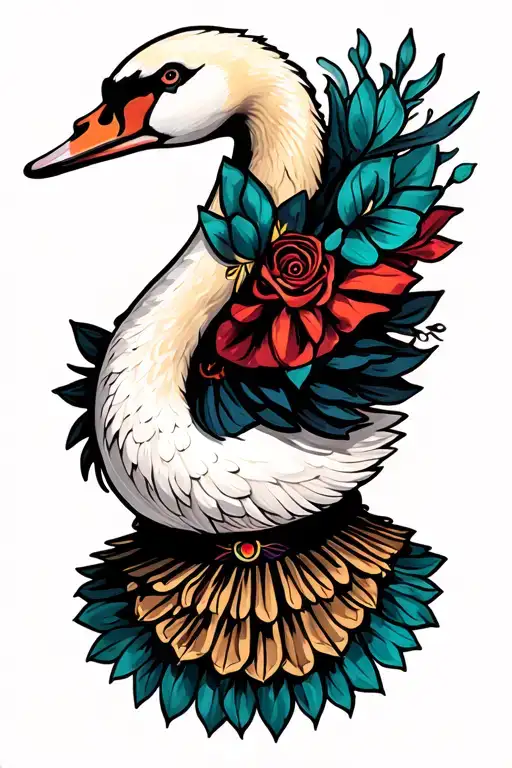 Swan With Clown Collar