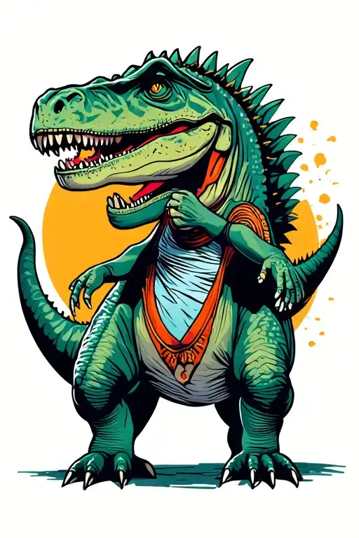 Emo Riding A Dinosaur