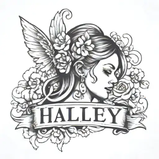Hailey Name Baby Girl Side Profile