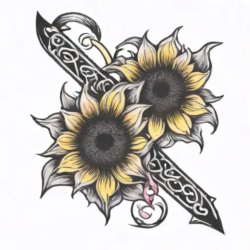 Sunflower Breast Cancer Ribbon