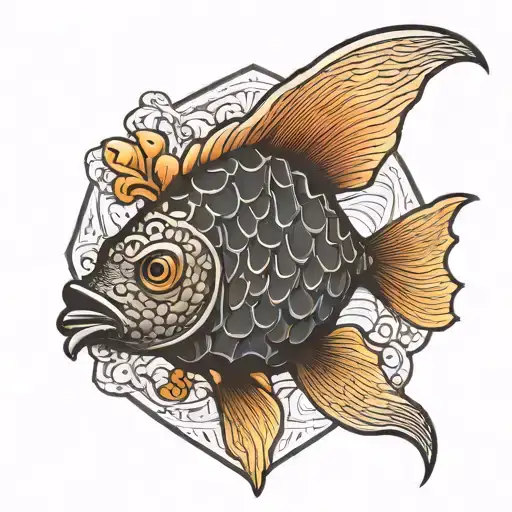 Hexagonal Fish Scales With Gils