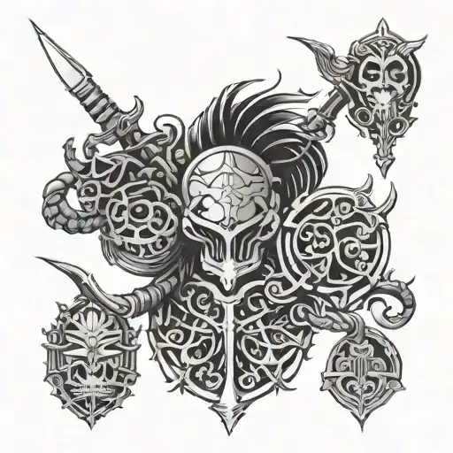 Armour Plate Black And White Drawing Of A Black