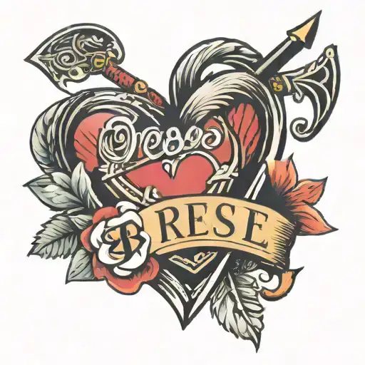 Heart With Arrow With The Name Reese