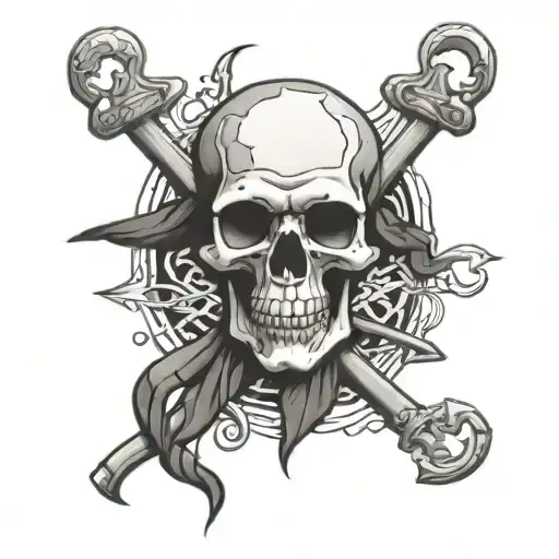 Goonies Skull And Captain Hook's Hook And The Marauders