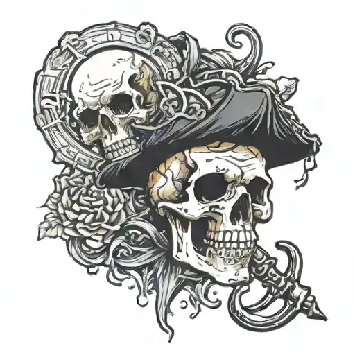 Goonies Skull And Captain Hook's Hook And The Marauders