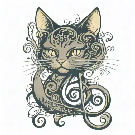 Cat In The Form Of A Treble Clef