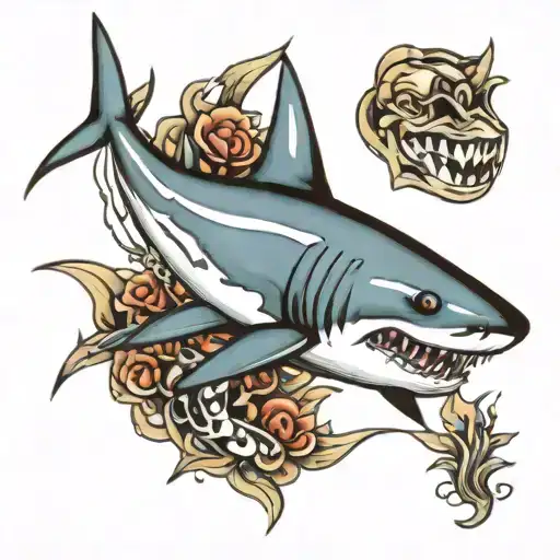 Amongus On Shark Swimming