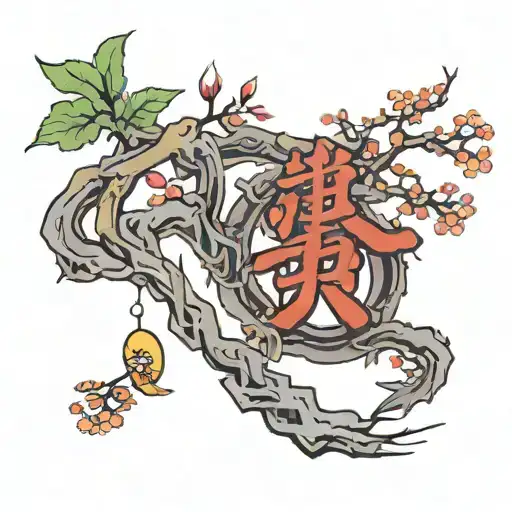 Yokomizo In Japanese With Letters As Tree Branches