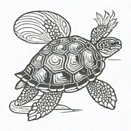 Desert Turtle With Sea