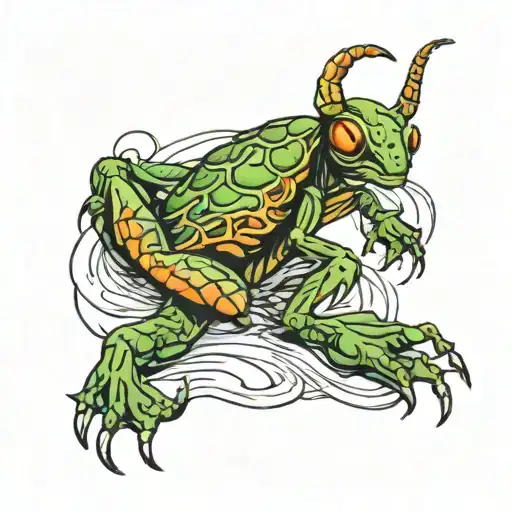 Scorpion On Top Of Frog