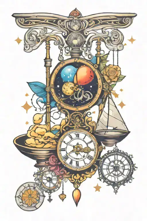 Libra And Time And Space Themed