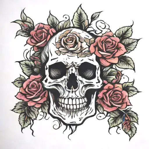 Skull And Roses Growing